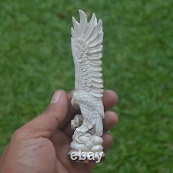 Eagle Carving 138mm Height T456 in Antler Hand Carved