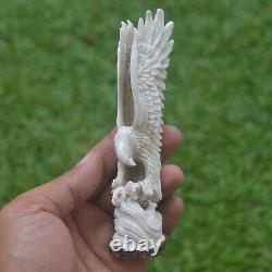 Eagle Carving 140mm Height T455 in Antler Hand Carved