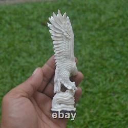 Eagle Carving 140mm Height T455 in Antler Hand Carved