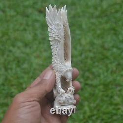 Eagle Carving 146mm Height T458 in Antler Hand Carved