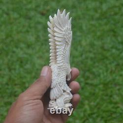 Eagle Carving 146mm Height T458 in Antler Hand Carved