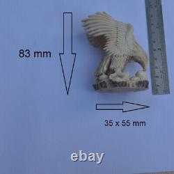 Eagle Carving 83mm Height T518 in Antler Hand Carved