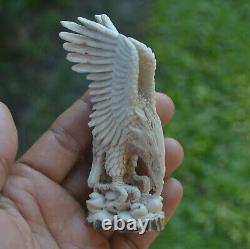 Eagle Carving 97mm Height T520 in Antler Hand Carved