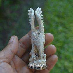 Eagle Carving 97mm Height T520 in Antler Hand Carved