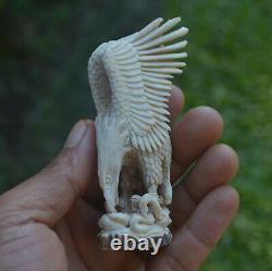 Eagle Carving 97mm Height T520 in Antler Hand Carved