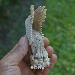 Eagle Carving 97mm Height T520 in Antler Hand Carved