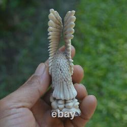 Eagle Carving 97mm Height T520 in Antler Hand Carved