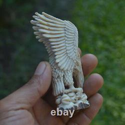 Eagle Carving 97mm Height T520 in Antler Hand Carved