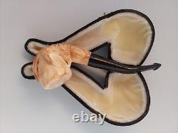 Eagle Claw Hand Carved Block Meerschaum Brown Pipe with Fitted Case MP07