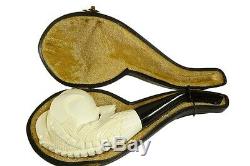 Eagle Claw Meerschaum Pipe Hand Carved With Case White-ish