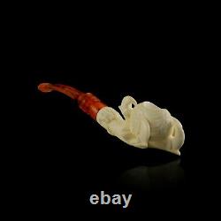Eagle Claw Meerschaum Pipe hand carved smoking tobacco pfeife with case