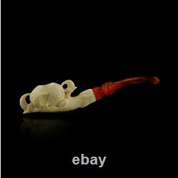 Eagle Claw Meerschaum Pipe hand carved smoking tobacco pfeife with case