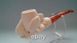 Eagle Claw Meerschaum Pipe handcarved best block unsmoked pfeife with case