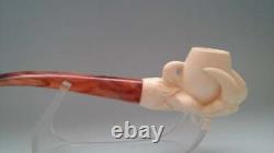 Eagle Claw Meerschaum Pipe handcarved best block unsmoked pfeife with case