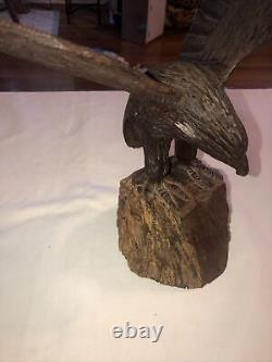 Eagle Figurine Hand Carved Large Size With Lots Of Detail
