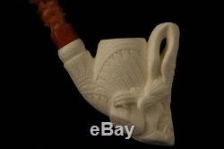 Eagle Hand Carved Block Meerschaum Pipe by I. Baglan in a fitted case 6278