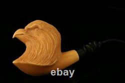 Eagle Hand Carved Block Meerschaum Pipe by Kenan with CASE 10297
