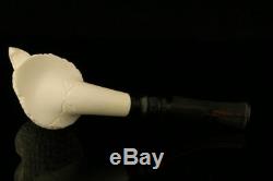 Eagle Hand Carved Block Meerschaum Pipe by Tekin with a fit case 9841
