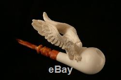 Eagle Hand Carved Block Meerschaum Pipe in a fitted CASE 6917