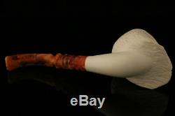 Eagle Hand Carved Block Meerschaum Pipe in a fitted CASE 8582