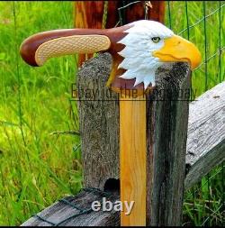 Eagle Hand Carved Walking Stick Wooden Cane Bird Walking Cane Unique Best Gift