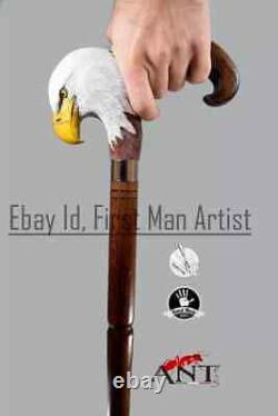 Eagle Head Bird Walking Stick Eagle Walking Cane Wooden Hand Carved Xmas Gift