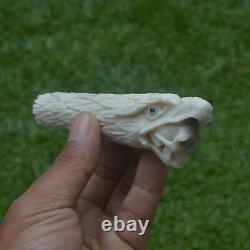 Eagle Head Carving 127mm Length Handle H738 in Antler Bali Hand Carved