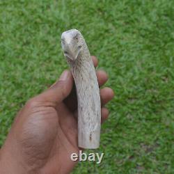 Eagle Head Carving 130mm Length Handle H1164 in Antler Bali Hand Carved