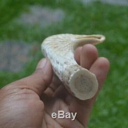 Eagle Head Carving 130mm Length Handle H898 in Antler Bali Hand Carved