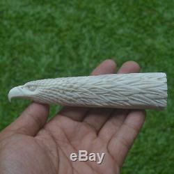 Eagle Head Carving 131mm Length Handle H824 in Antler Bali Hand Carved