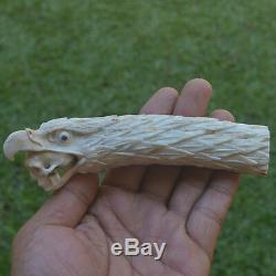 Eagle Head Carving 137mm Length Handle H697 in Antler Bali Hand Carved