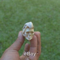 Eagle Head Carving 137mm Length Handle H697 in Antler Bali Hand Carved