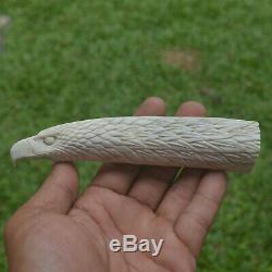 Eagle Head Carving 139mm Length Handle H945 in Antler Bali Hand Carved