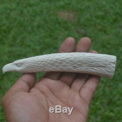 Eagle Head Carving 143mm Length Handle H944 in Antler Bali Hand Carved