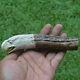 Eagle Head Carving 145mm Length Handle H496 In Antler Bali Hand Carved