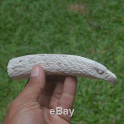Eagle Head Carving 147mm Length Handle H938 in Antler Bali Hand Carved
