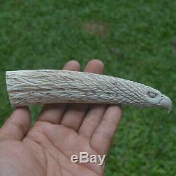 Eagle Head Carving 150mm Length Handle H941 in Antler Bali Hand Carved