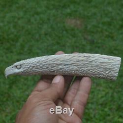 Eagle Head Carving 150mm Length Handle H941 in Antler Bali Hand Carved