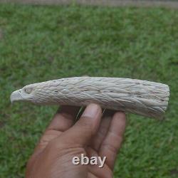 Eagle Head Carving 150mm Length Handle H970 in Antler Bali Hand Carved