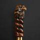 Eagle Head Hand Carved Handle Wooden Walking Stick Cane Hiking Decorative Style