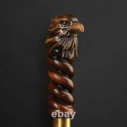 Eagle Head Hand Carved Handle Wooden Walking Stick Cane Hiking decorative style