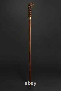 Eagle Head Hand Carved Handmade Handle Wooden Walking Stick Cane Hiking