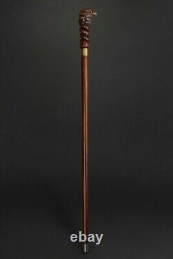 Eagle Head Hand Carved Handmade Handle Wooden Walking Stick Cane Hiking designer