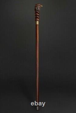 Eagle Head Hand Carved Handmade Handle Wooden Walking Stick Cane Hiking designer