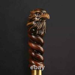 Eagle Head Hand Carved Handmade Handle Wooden Walking Stick Hiking designer