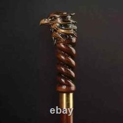 Eagle Head Hand Carved Handmade Handle Wooden Walking Stick Hiking designer