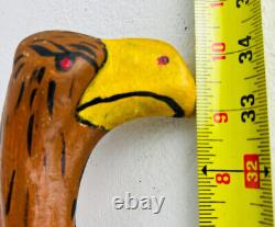 Eagle Head Handle Hand Carved Walking Cane Wooden Walking Stick Handmade