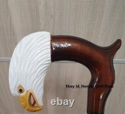 Eagle Head Handle Hand Carved Walking Cane Wooden Walking Stick Handmade Cane N2