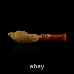Eagle Head Meerschaum Pipe hand carved tobacco smoking pfeife with case