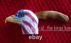 Eagle Head Wooden Walking Cane Bird Handle Hand Carved Walking Stick Unique Gift